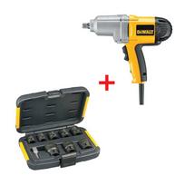 DW292 DeWALT smūginis veržliasukis + DT7507 smūginių galvučių rinkinys