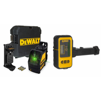 DW088CG DeWALT lazerinis nivelyras + DE0892G linijinio lazerio detektorius