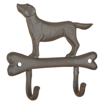 Drabužių kabliukas Dog With Bone, 4.8 cm x 19.3 cm, ruda sp.