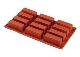 Elastotech silikoninė forma stačiakampiai 8x3 cm, H3cm, 12 vnt