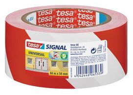 Žymėjimo ir įspėjamoji juosta tesa® Signal (raudona/balta) 66m x 50mm