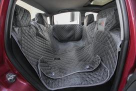 Hobbydog automobilio sėdynių užtiesalas su šonais ir velcro juosta, pilkas, 160x140 cm
