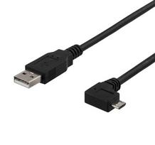 Deltaco USB-302D USB cable, USB 2.0, 2 m, USB A to USB A/Micro-USB B, black