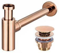 Sifonas REA su Klik-klak dangteliu praustuvams universalus, rose gold
