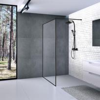 Industrinio stiliaus dušo sienelė Brasta Glass Dija Nero Frame