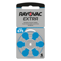 Klausos aparatų baterijos Rayovac Extra 675, 6 vnt.