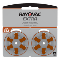 Klausos aparatų baterijos Rayovac Extra 312, 12 vnt.