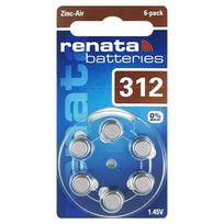 Klausos aparatų baterijos Renata 312, 6 vnt.