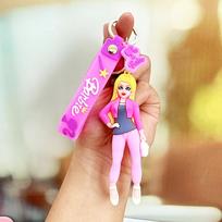 Keychain Cartoon Barbie Princess Pendant Cute Pink Girl Bag Car Key Pendant Small Gift