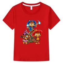 Game Bloons TD 6 100% Cotton Children's T-Shirt Graphic Printing Kids Tees Casual Boys Girls Tops O-Neck Short Sleeve Summer 100 raudona