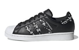 Adidas Originals Superstar J Abrasion Resistant Low top Kids' Skateboarding Shoes Black White GW4069 37