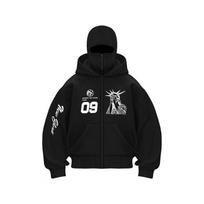Rudens ir žiemos mada Harajuku Y2K su spausdintu raštu gatvės užtrauktuku Dvigubo gobtuvo džemperis tinka vyrams ir moterims Hip Hop S