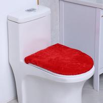 Modernus šiltas tualeto sėdynės užvalkalas Storas minkštas tualeto dangčio užvalkalas Skalbiamas vienspalvis WC užvalkalas Namų vonios kambariui raudona
