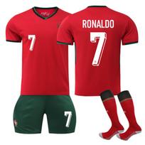 2425 Portugal Home Futbolo megztiniai šortai ir kojinės Naujo sezono šortai ir kojinės suaugusiems ir vaikams Dydžių rinkinys 3XL