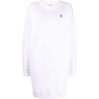 Polo Ralph Lauren Ss22 Logotipas Siuvinėta Ilgomis Rankovėmis Suknelė Moteriškos Suknelės Baltos 211856683-001 S