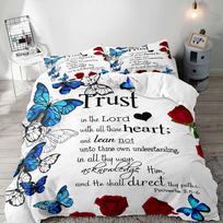 Floral Duvet Cover Mid Century Aesthetic Butterfly Botanical Floral Quilt Cover 3 Pcs Bedroom Decor Inspirational Gift For Women EU Single(135*200cm)3pcs