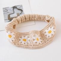Colorful Hollow Crochet Bandana Flower Ethnic Style Hair Band Cute Women Hair Scarf  Travel Style 2