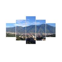 No Framed 5 Pieces Avila Caracas Mountain Landscape Wall Art Canvas Print Posters Pictures Paintings Home Decor for Living Room No Frame 20x35cm*2  20x45cm*2  20x55cm*1 No Frame