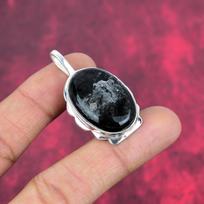 Silversheen Obsidianas 925 Kieto Sterlinginio Sidabro Pakabukas, Rankų Darbo Brangakmenio Pakabukas Juvelyrika, Dovanos Žmonai Visiškai Naujas Pakabukas 1.85 Inches juoda