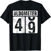 Oldometer 49 Marškinėliai Vintažiniai Juokinga 49-ojo Gimtadienio Dovana Unisex Marškinėliai XL
