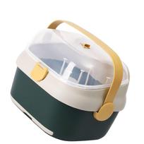 Baby Bottle Drying Rack Nursing Bottle Storage Box Container with Swivel Vent Dust Cover Drain Tray Detachable Holder