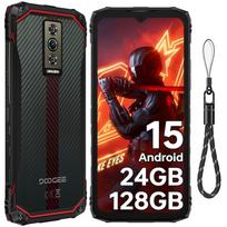DOOGEE Blade10 Energy Atsparus išmanusis telefonas Android 15, 24GB+128GB/2TB, 90Hz 6.56  HD+ Ekranas, 6150mAh, 16MP+8MP, 3 SIM kortelių lizdai/NFC/IP68/IP69K/OTG/VEIDO ATPAŽINIMAS raudona