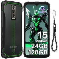 DOOGEE Blade10 Energy Atsparus išmanusis telefonas Android 15, 24GB+128GB/2TB, 90Hz 6.56  HD+ Ekranas, 6150mAh, 16MP+8MP, 3 SIM kortelių lizdai/NFC/IP68/IP69K/OTG/VEIDO ATPAŽINIMAS žalia