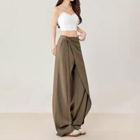 2026 Women's High-End Loose Wide-Leg Coffee Pants L beige