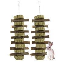 Hamster Toys Set Rabbit Mouse Natural Small Animal Wood Guinea Pig Toys Teeth Cleaning Molar Grinding Caring Chewing Toy