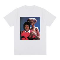 Michael Jackson ir ET Vintažiniai marškinėliai Mada Atsitiktiniai Muzika Juokingi Retro Medvilniniai Vyriški Marškinėliai Naujas TEE MARŠKINĖLIAI Moteriški viršutiniai drabužiai S