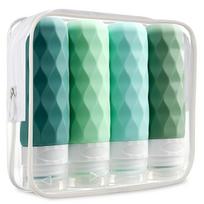 BEPAN 4 Pack Leak Proof Travel Bottle Set Made Of Silicone - TSA-Approved Containers For Toiletries And Conditioner žalia