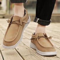 Men’s Outdoor Canvas Shoes Blue Sneakers Driving Shoes Khaki Casual Plus Size  Slip on Wide Head Shoes for Farther EU: 39