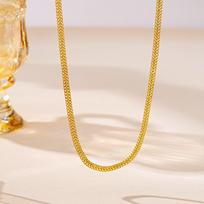 Vietnam Gold Sand Necklace - Luxurious Braided Choker with Long-Lasting Color Retention