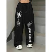 Men's Wide Leg Sports Pants with Drawstring Waistband, Casual and Minimalist Streetwear, Home Wear S