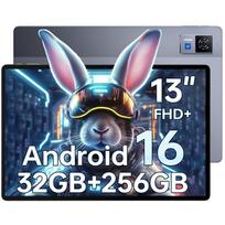 DOOGEE U13 Planšetė Android 16 13 colių, 32GB+256GB/2TB, Žaidimų aštuonių branduolių vaikams 11000mAh, Planšetė su keturiais garsiakalbiais, 13MP+5MP pilka spalva