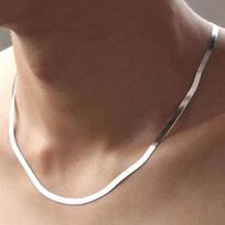 925 svaras sterlingų 18K auksas 4MM plokščia grandinėlė Karoliai moterims Prabangūs smulkūs papuošalai vestuvinė dovana chokeris raktikaulis 45cm 18inches sidabras