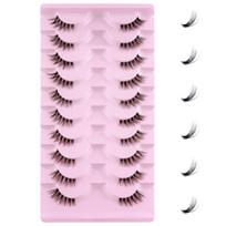 Half False Eyelashes 10 Pairs - 3D False Eyelashes Set Reusable Natural Eyelashes (1001) 18x10x1cm