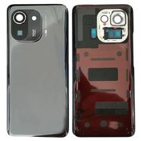 Back Glass Cover For Xiaomi Mi 11 Pro Mi11 Pro Rear Housing Battery Cover With Camera Lens Replacement + Adhesive Black with CamerLens
