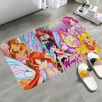 Mergaitei W-Winx Klubai Įėjimo durų kilimėlis Skalbiamas Neslystantis Svetainės Sofos Kėdžių Plotas Kilimėlis Virtuvės Sveikinimo Durų Kilimėlis 40x60cm