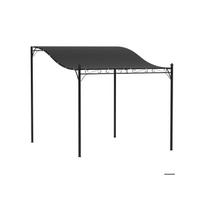 Wall-mounted pergola - MUVOE - Gazebo with roof 248x298x200/250 cm - 180gsm polyester roof - Waterproof - Dark grey pilka