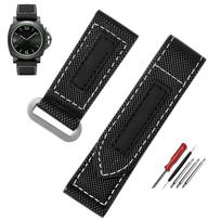 Panerai Lumino PAM01118/PAM01661/PAM441 laikrodžio apyrankė Lipni anglies pluošto languota nailoninė Didelio ciferblato vyriška Apyrankės priedai 24mm