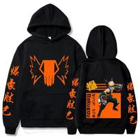Japonija Anime My Hero Academia Bakugou Katsuki Megztiniai Moteriški Vyriški Apyrankės Rankovės Kawaii Manga Oranžinė Grafika Megztiniai Drabužiai S juoda