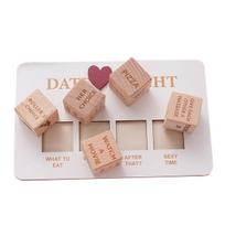 1 Set Decision Dice for Couples Wooden 5 Dices And Board Set Date A