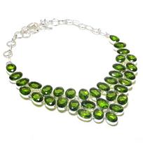 Peridoto Rankų Darbo 925 Sterlingo Sidabro Papuošalo Karoliai 18  s6B01