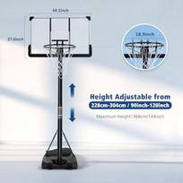 Outdoor Basketball Hoop with Adjustable Height from 6.7FT to 10FT 44 Inch Backboard Portable Design with Sandbag Base and Wheel United States