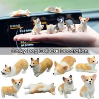 Mini Corgi Resin Doll Ornament Car Accessories Cartoon Decoration Auto Interior Cute Gift Exquisite Puppy Home Desktop A1