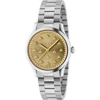 Gucci YA1265035 G-Timeless Auksinio ciferblato moteriškas laikrodis 32mm sidabras