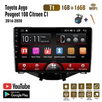 icreative Automobilių radijas, skirtas Toyota Aygo Peugeot 108 Citroen C1 2014-2016 2 Din Car Multimedia Player Android Auto Car Stereo 1+16GB