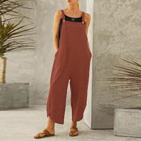 Moteriški Dungarees Playsuits Kelnės Moteriški Baggy Kombinezonai Didelio dydžio kombinezonai M raudona