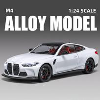 1:24 M4 G82 kupė liejamo lydinio sportinio automobilio modelis žaislinis lenktyninis automobilis modelis imitacija garsas ir šviesa atpalaiduojamas amortizatorius vaikams dovana balta